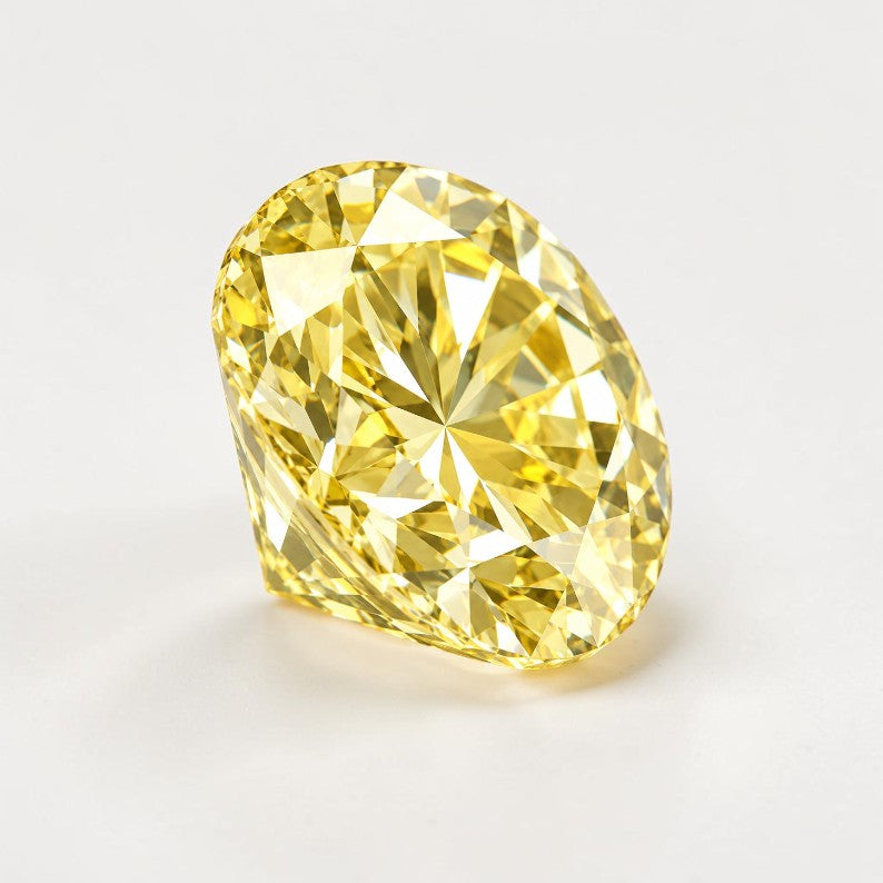 1CT Round cut fancy vivid yellow lab grown CVD diamond, IGI certified