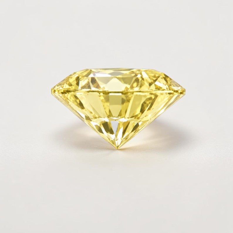 1CT Round cut fancy vivid yellow lab grown CVD diamond, IGI certified