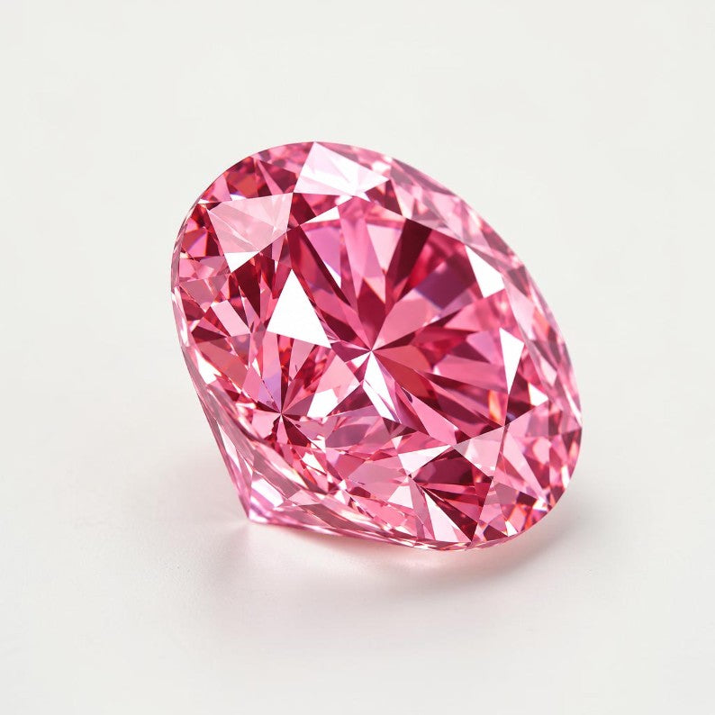 1CT Round cut fancy vivid pink lab grown CVD diamond, IGI certified
